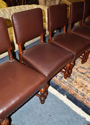 Lot 1679 - Set of six Victorian oak dining chairs