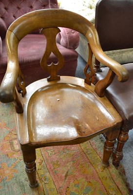 Lot 1680 - Victorian walnut armchair with solid moulded seat