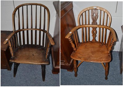 Lot 1702 - Two 19th century Windsor armchairs