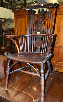 Lot 1706 - Yew and elm comb back Windsor chair, possibly Thames Valley