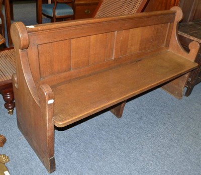 Lot 1708 - Solid oak pew, from a North Yorkshire church