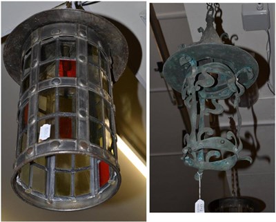 Lot 1712 - Two Arts & Crafts lanterns