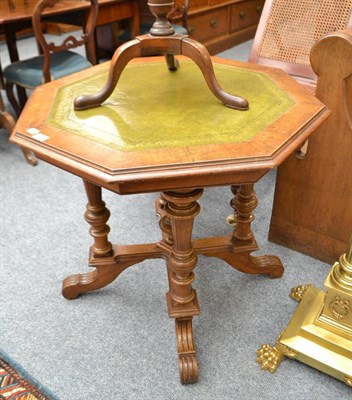 Lot 1713 - Octagonal leather topped Victorian centre table