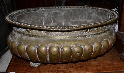 Lot 1726 - A 19th century brass oval planter