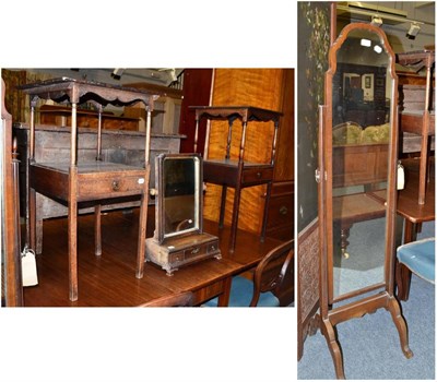 Lot 1733 - Two washstands, cheval mirror, toilet mirror and a pair of balloon back chairs