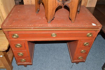 Lot 1743 - A 18th century Dutch painted kneehole desk