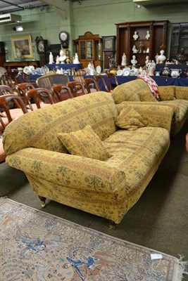 Lot 1796 - A pair of Victorian style three seater sofas, circa 2000