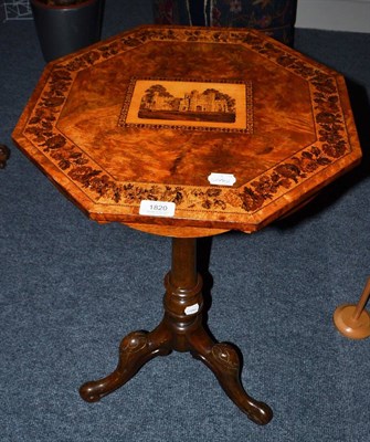 Lot 1820 - A Victorian walnut and parquetry decorated Tunbridge tripod table