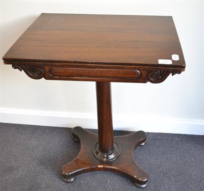 Lot 1847 - William IV small rosewood fold-over pillar table