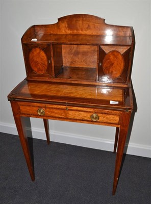 Lot 1854 - A late George III satinwood, mahogany and tulipwood banded lady's writing desk, early 19th century