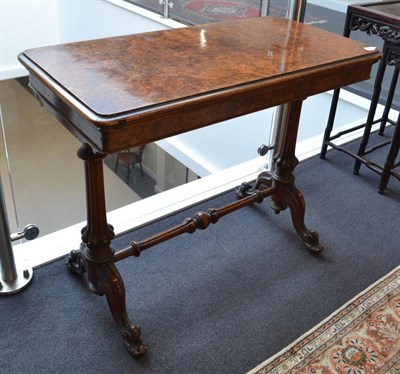 Lot 1864 - Mid-Victorian burr walnut fold-over card table