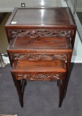 Lot 1865 - Set of three Chinese hardwood nesting tables