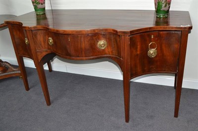 Lot 1872 - George III mahogany serpentine fronted sideboard