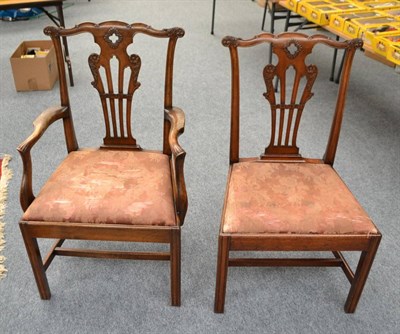 Lot 1878 - A set of seven George III design mahogany dining chairs, early 19th century, including one...