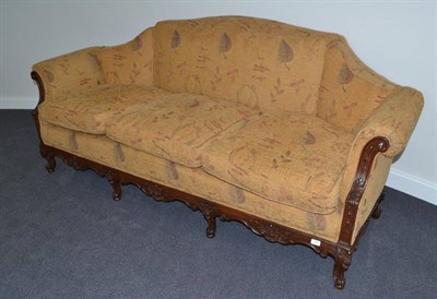 Lot 1886 - Victorian carved mahogany sofa (later recovered)