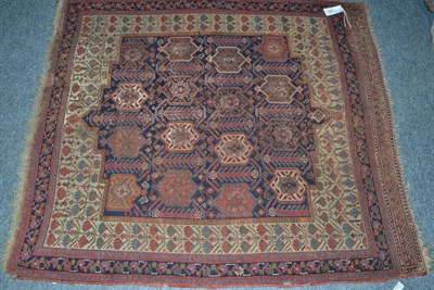 Lot 1887 - Fine 19th century Afshar rug, South East Persia, the indigo stepped panel field of heraldic devices