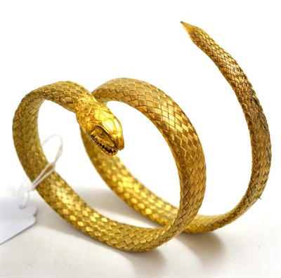 Lot 24 - A snake bracelet, of plaited wire form