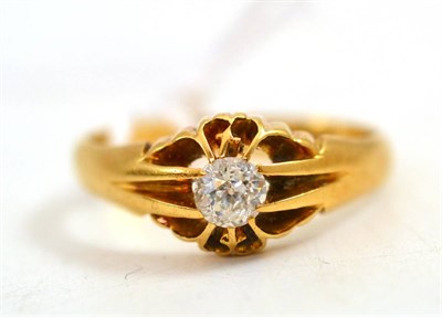 Lot 54 - An 18ct gold diamond solitaire ring, the old cut diamond in a yellow claw setting, estimated...