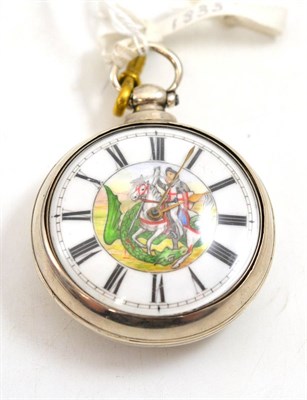 Lot 69 - A silver pair cased pocket watch, signed G Cade, London, 1833, gilt fusee verge movement,...