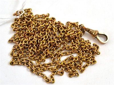 Lot 74 - A guard chain, of belcher link form to a swivel catch, length (doubled over) 77cm