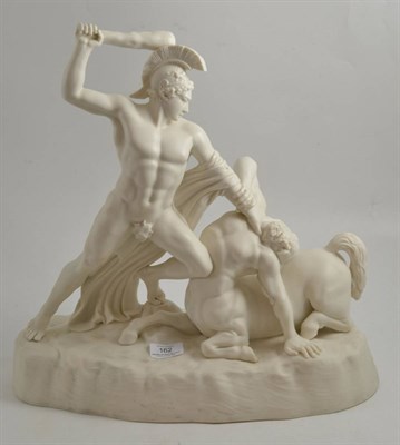 Lot 162 - Keys & Mountford Parian figure of Theseus slaying the Centaur, circa 1855, impressed marks and...