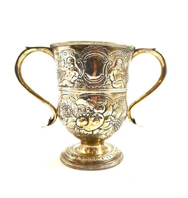 Lot 192 - Silver twin handled loving cup, London assay, in George I style