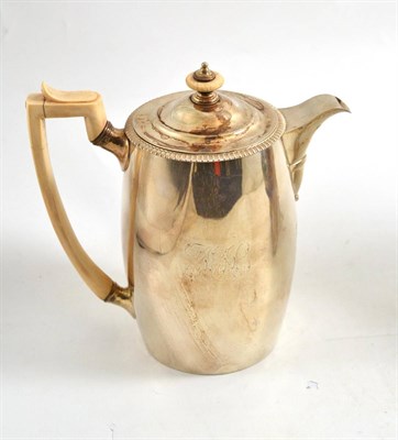 Lot 216 - A George III silver hot water jug, William Burwash & Richard Sibley, London 1810, the slightly...