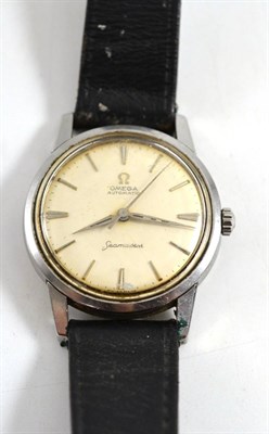 Lot 250 - A stainless steel automatic centre seconds wristwatch, signed Omega, Seamaster, circa 1960,...