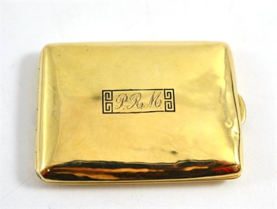 Lot 274 - A yellow metal match case, apparently with no control marks