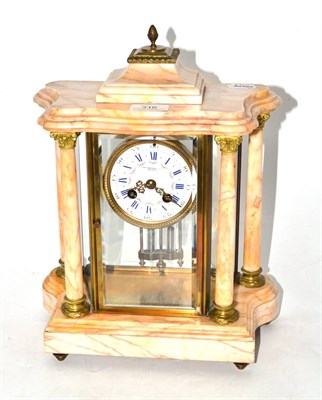 Lot 316 - A marble four glass striking mantel clock, retailed by Manoah Rhodes & Sons, Bradford, circa...