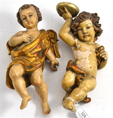 Lot 324 - Two gilt putto/cherubs