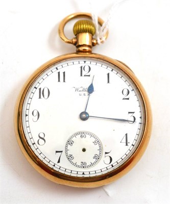 Lot 349 - A 9ct gold open faced pocket watch signed Waltham