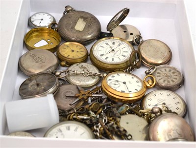 Lot 360 - Eight pocket watches, ten fob watches and watch keys