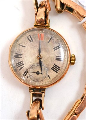 Lot 363 - A 9ct gold lady's wristwatch, signed Rolex