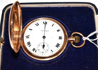 Lot 380 - A 9ct gold full hunter pocket watch signed Waltham