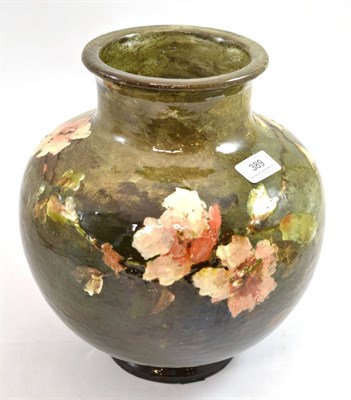 Lot 389 - A Haviland & Cie pottery vase, circa 1890, decorated with apple blossom, 28.5cm high