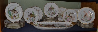 Lot 403 - A 19th century Paris porcelain fish service