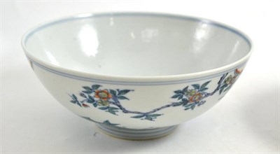 Lot 464 - A Chinese doucai porcelain bowl, Chenghua mark to base, 19cm wide