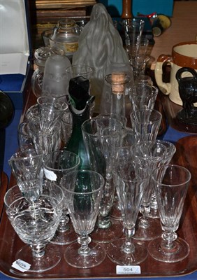 Lot 504 - * Two trays of 18th century and later drinking glasses together with a gilt decorated glass liqueur