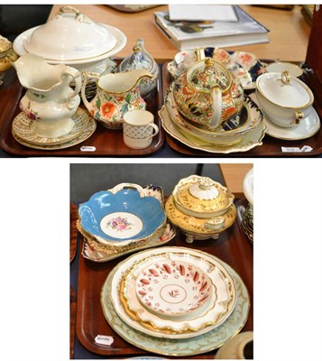 Lot 512 - * Three trays of 19th century English ceramics including Cauldon side plates, Coalport tea...