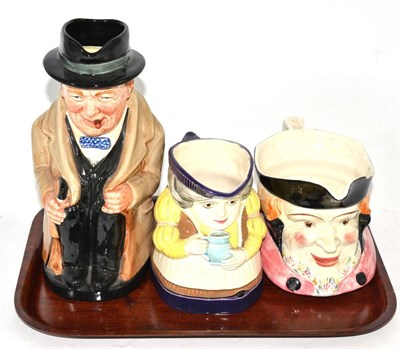 Lot 514 - * A Royal Doulton Winston Churchill commemorative Toby jug, 22cm high, and two Staffordshire...