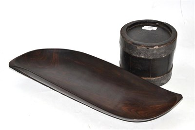 Lot 520 - A 19th century staved oak costrell stamped 'W S M' and an early 20th century rosewood dish