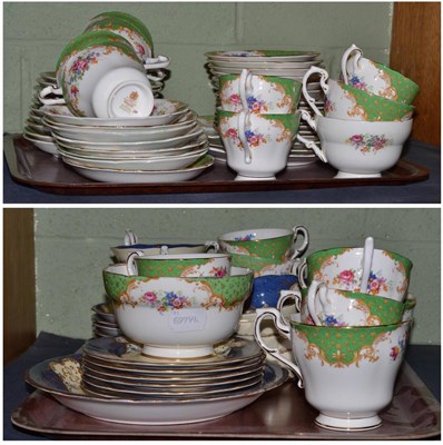 Lot 550 - * A Paragon Rockingham pattern tea set, and a Royal Worcester blue and gilt decorated tea set...