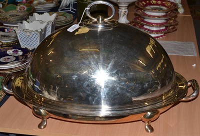 Lot 581 - An impressive Walker & Hall A1 plated meat dome and base, 69cm diameter