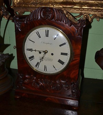 Lot 584 - A mahogany striking table clock, J Humphreys, Barnard Castle, circa 1840, with applied carved...