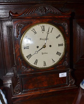 Lot 587 - A mahogany striking table clock, Simpson, London, circa 1840, applied carved mounts, side...