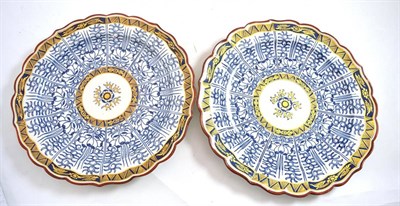 Lot 601 - Pair of 18th century Worcester Queen Charlotte pattern plates, Royal Lily pattern, circa 1788, with