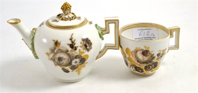 Lot 612 - Meissen teapot and cover and a cup