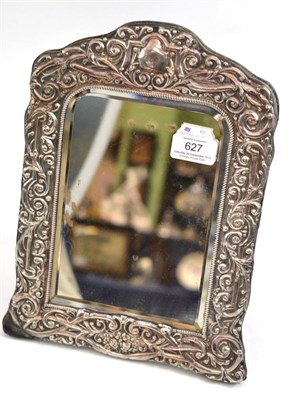 Lot 627 - A silver easel dressing table mirror