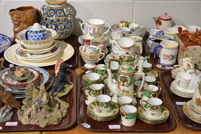 Lot 647 - * A tray including two Royal Worcester hand-painted children's mugs, commemorative china, tea...